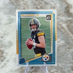 🔥 2025 Will Howard Panini Donruss Optic Rated Rookie Card. Pittsburgh Steelers